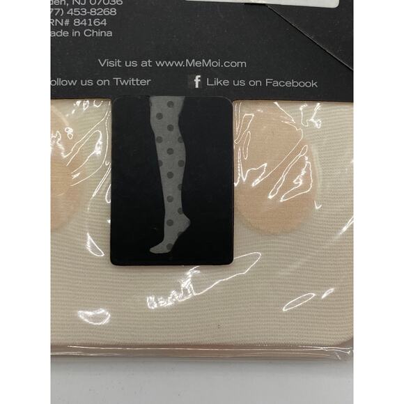MEMOI Women's Scallop Shell Beige Super Dots Sheer Pull-On Tights SZ M/L - Picture 5 of 8